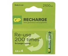 GP - Įkraunamos baterijos, AA dydis, 2100 mAh, 4 vnt. pakuotė (201258)
