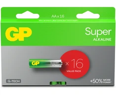 GP Super Alkaline GP15A vienkartinė baterija AA šarminė 1.5 V 16 vnt. Cd (kadmio) Hg (gyvsidabrio)