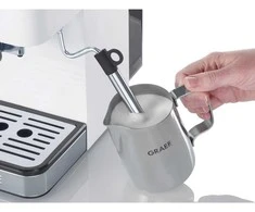 Slėginis kavos aparatas Graef ES 401, Espresso Kavos aparatas, 1.25 L, Malta kava, 1400 W, Pilkas