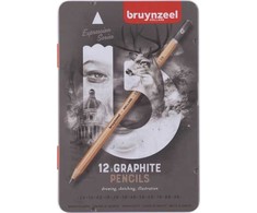Bruynzeel grafito dubenėlių rinkinys Ruda grafito mediena 12 vnt