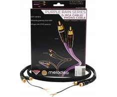 Melodika Melodika MDPHD25 Violetinė Rain Juodas Edition patefono kabelis 2xRCA PHONO su įžeminimo laidu - 2,5 m