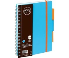 Bloknotas NOTOBOOK, Grand, A5, langeliais, 100 lapų, 80gsm, su spirale šone, mėlynos sp. plastikinis viršelis