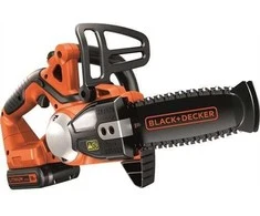 Black &amp; Decker Juodas + DECKER AKU grandininis pjūklas. 18V -