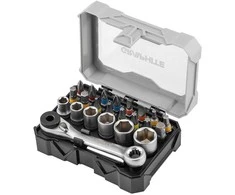 Zestaw Rinkinys 25 mm antgalių ir galvučių rinkinys su reketu ir magnetiniu laikikliu, 60 mm, 24 vnt.