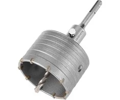 Otwornica 85 mm karbido skylių pjūklas su SDS+ adapteriu ir centravimo grąžtu