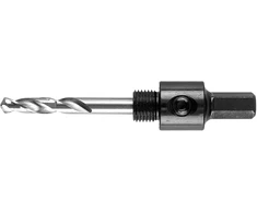Adapteris su centravimo grąžtu bimetaliniams skylių pjūklams 14-30 mm, šešiakampis