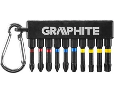 Smūginiai antgaliai GRAPHITE 10 vnt. (PH1/2/3, PZ1/2/3, TX25/27/30/40), 50 mm