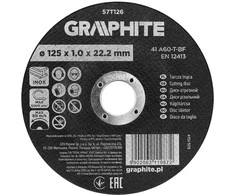 Graphite Pjovimo diskas, korundinis metalui/INOX 125 x 1.0 x 22.2 mm, 41 A60-T-BF, kartonik 110 vienetų