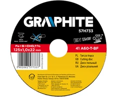 Metalo pjovimo diskas GRAPHITE INOX 125 x 1,0 x 22,2 mm