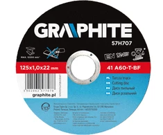 Metalo pjovimo diskas GRAPHITE 125 x 1,6 x 22 mm A60-T-B