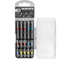 Zestaw Rinkinys Antgalių rinkinys PH2x2, PH3, PZ2x2 x 50 mm, PH1/2/3, PZ1/2/3, TX10/20/25/30 x 25 mm, 15 vnt.