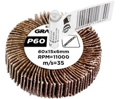 Ściernica Plokštelinis šlifavimo diskas su kotu 60 x 15 x 6 mm, P60