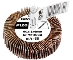 Ściernica Plokštelinis šlifavimo diskas su kotu 60 x 15 x 6 mm, P120