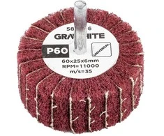 Ściernica Plokštelinis šlifavimo diskas su abrazyvine vilna, kotas 60 x 25 x 6 mm, P60