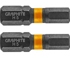 Smūginiai antgaliai GRAPHITE HEX5 x 25 mm (2 vnt.)