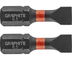 Smūginiai antgaliai GRAPHITE 6,5 x 25 mm (2 vnt.)