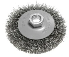 Szczotka Vielinis diskinis šepetys 100 mm, gofruota viela, plienas, M14