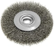 Szczotka Vielinis diskinis šepetys 125 x 20 mm, gofruota viela, plienas