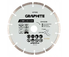 Graphite Deimantinis segmentinis pjovimo diskas, 180 x 22,2 mm, sausam pjovimui