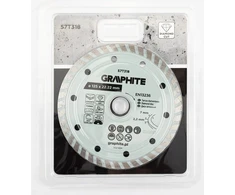 Graphite Turbo pjovimo deimantinis diskas, 125 x 22,22 mm, sausam ir šlapiam pjovimui