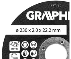 Graphite Pjovimo diskas, metalo „Corundum“ 230 x 2,0 x 22,2 mm, 41 A46-S-BF