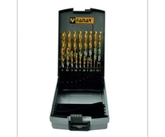 Grąžtas Fanar GRĘŽIMO GRĄŽŲ RINKINYS NWKA FI 1.00-10.00MM 19PC CZW-19 HSSE TIN INOX
