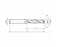 Grąžtas Fanar WIERTLO WEGLIK FI 3.20 20/62MM 3xD HA6 VHM AT X-DRILL DIN 6537
