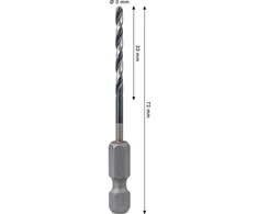 BOSCH HSS IMPACT metalo grąžtas 3 mm