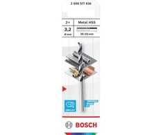BOSCH grąžtas metalui 3,2 x 36 x 65 mm , 2 vnt.