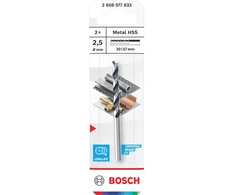 BOSCH grąžtas metalui 2,5 x 30 x 57 mm , 2 vnt.