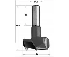 Furnitūros skylių grąžtas CMT; S=10 mm; D=20 mm