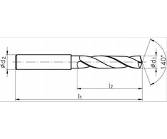 Grąžtas Wiertło Fanar WIERTLO WEGLIK FI 4.20 36/74MM 5xD HA6 VHM AT X-DRILL*** DIN 6537