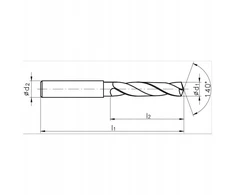Grąžtas Fanar WEGLIK FI 5.20 28/66MM 3xD HA6 VHM AT X-DRILL DIN 6537