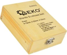 Grąžtas GEKO grąžtai STOPNIOWE 3-vnt. 4-32mm, DĖŽĖJE DREWNIANYM