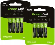 Green Cell Žalias Cell 8x Įkraunami AAA R3 950mAh Ni-MH baterijų elementai