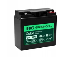 Green Cell Žalias Cell AGM VRLA 12V 18Ah akumuliatorius kasykloms, žaislams, kameroms (181x77x167mm)
