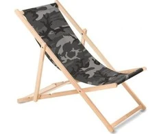 Klasikinis buko šezlongas GreenBlue GB183 camo pilkas