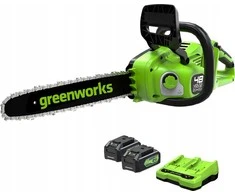 Grandininis pjūklas Greenworks GD24X2CS36K4x; 2x24 V; 2x4,0 Ah; 36 cm juosta