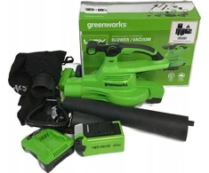 Akumuliatorinis lapų siurblys-pūstuvas Greenworks GD40BVIIK2X; 40 V; 2x2,0 Ah akum.