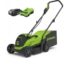Greenworks gd24lm33K4 24V 33cm vejapjovė (su 4Ah akumuliatoriumi ir krovikliu)