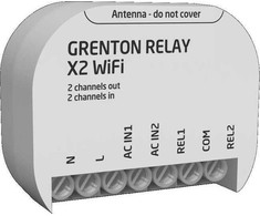 GR1 „Grenton“ relinio išėjimo modulis (2 išėjimai) / įleidžiamas / su „Wi-Fi“