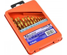 Grąžtas Gręžtuvas Geko, 13 Vnt. GRĄŽŲ RINKINYS, 1,5-6,5 mm, TITANINIS DANGAS, M DĖŽĖ (20/80) G38231 GEKO