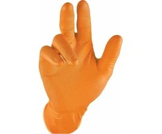 Vienkartinės nitrilinės pirštinės Grippaz 246OR, 50 vnt dėžėje, 0,15mm storis, oranžinės, 10/XL