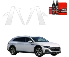 GrizzGlass Bespalvė apsauginė plėvelė BodyShield ant stulpelių, skirta Volkswagen Arteon Shooting Brake (2019-2025) [6w1] (GRZ20062)