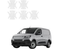 GrizzGlass Bespalvė techninė danga HeavyDuty Clear po durų rankenomis, skirta Fiat Doblo Cargo (2018-2026) [5w1] (GRZ22288)