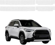 GrizzGlass bespalvė techninė danga HeavyDuty Clear ant slenksčių, skirta Toyota Corolla Cross (2022-2026) [4w1] (GRZ21079)