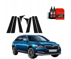 GrizzGlass Karboninė plėvelė ant statramsčių BodyShield, skirta Skoda Superb 3 Combi (2019-2023) [8w1]