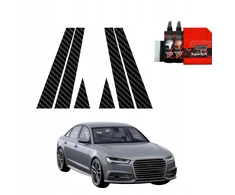 GrizzGlass Karboninė plėvelė stulpams GrizzGlass BodyShield, skirta Audi A6 C7 Sedan (2011-2014) [6w1]