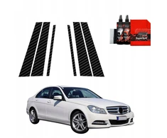 GrizzGlass Karbono plėvelė stulpams GrizzGlass BodyShield, skirta Mercedes Benz C Klasė W204 Sedan Facelifting (2011-2014) [6w1]