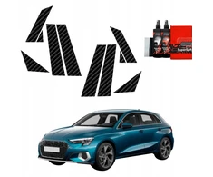 GrizzGlass Karboninė plėvelė ant statramsčių BodyShield, skirta Audi A3 8Y Sportback (2020-2023) [8w1]